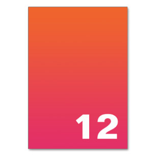 明るいグラデーションテーブル番号 テーブルナンバー