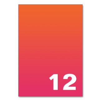 明るいグラデーションテーブル番号 テーブルナンバー