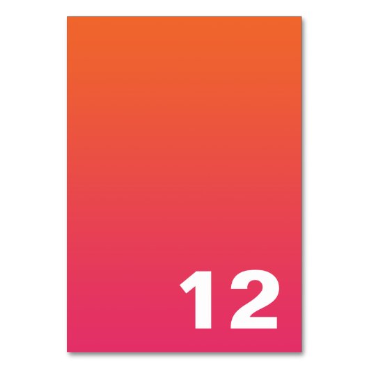 明るいグラデーションテーブル番号 テーブルナンバー (正面)