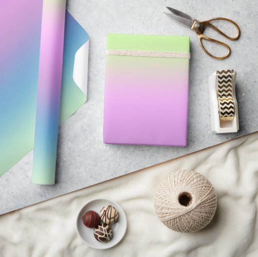 明るいグラデーション ラッピングペーパー (クラフト)