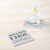 明るいグラフィティネオン効果全クール誕生日 スクエアペーパーコースター (インサイチュ)