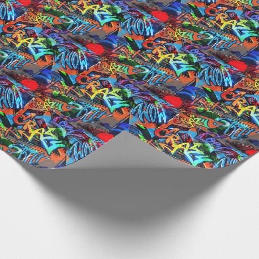 明るいグラフィティ、都市グラフィックデザイン。 ラッピングペーパー (角)