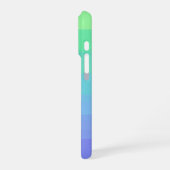 明るいグリーンとブルーのグラデーション iPhoneケース (左側面)