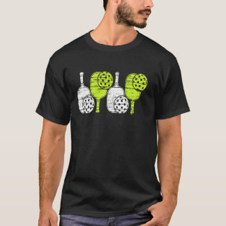 明るいグリーンのピックルボール パドル ボール ゲームデイ 楽しみ Tシャツ
