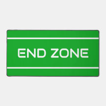 明るいグリーンの背景にEND ZONEモダンホワイトのテキストストライプ