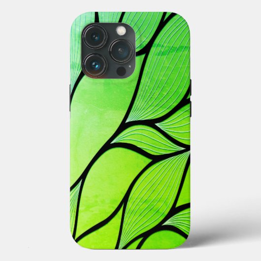 明るいグリーンの色合い クリエイティブな葉の模様 Case-Mate iPhoneケース (裏面)