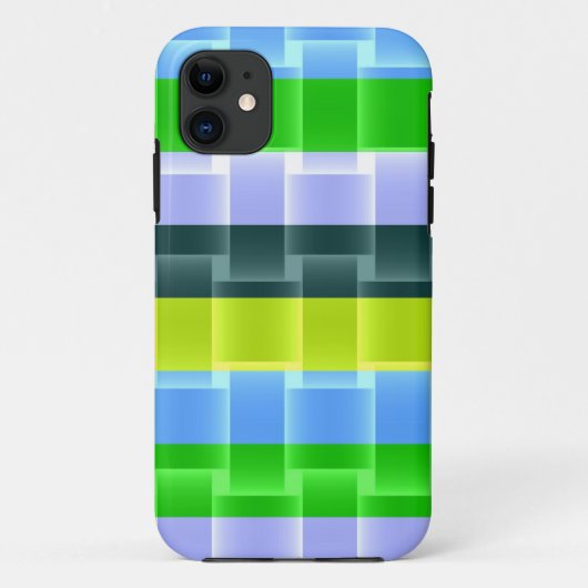 明るいグリーンイエローグレーアクアストライプパタン Case-Mate iPhoneケース (裏面)