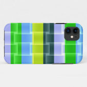 明るいグリーンイエローグレーアクアストライプパタン Case-Mate iPhoneケース (裏面(横))