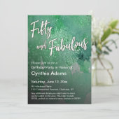 明るいグリーンウォーター色グリッター50と素晴らしい 招待状 (スタンド正面)