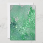 明るいグリーンウォーター色グリッター50と素晴らしい 招待状 (裏面)