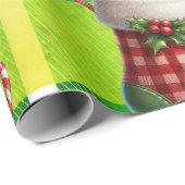 明るいグリーンクリスマスプレイドホリデージンジャーブレッド ラッピングペーパー (ロールコーナー)