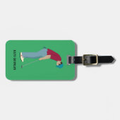明るいグリーンゴルフをテーマにした ラゲッジタグ (正面横)