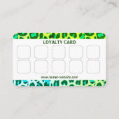 明るいグリーンレオパード印刷ロカビリーパターン 名刺 (裏面)