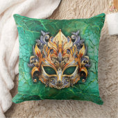 明るいグリーン投げ枕の装飾マスク クッション (ブランケット)