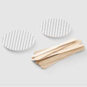 明るいグレーと白のストライプ ハンドファン (組立なし)