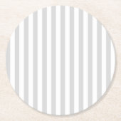 明るいグレーと白のストライプ ラウンドペーパーコースター (正面)
