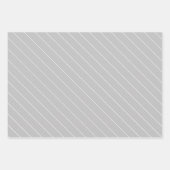 明るいグレーと白のドットのストライプパターン ラッピングペーパーシート (正面)