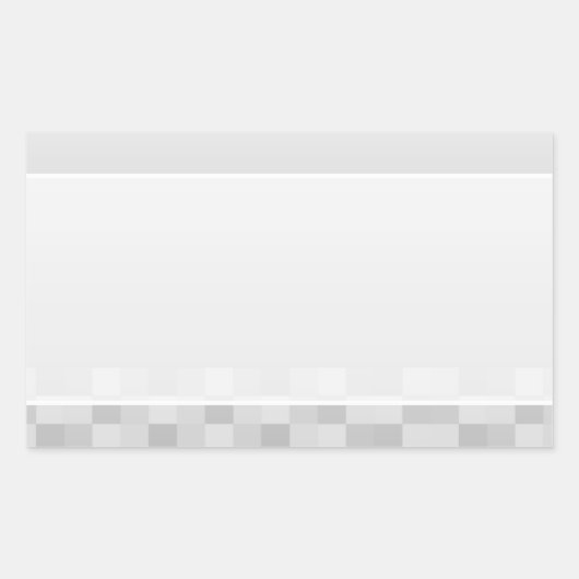 明るいグレーと白の正方形パターン。 長方形シール (正面)