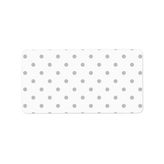 明るいグレーと白の水玉模様パターン ラベル (正面)