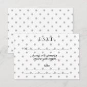 明るいグレーと白の水玉模様パターン 出欠カード (正面/裏面)