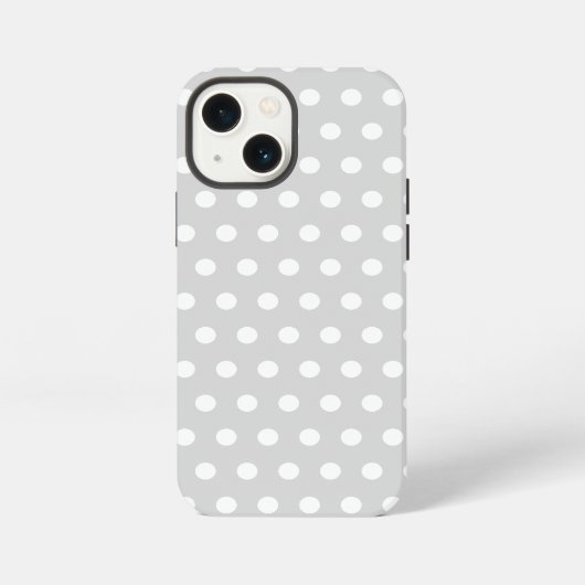 明るいグレーと白の水玉模様パターン iPhoneケース (裏面)