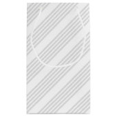 明るいグレーと白の5つのストライプパターン スモールペーパーバッグ (裏面)