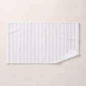 明るいグレーと白の5つのストライプパターン ハンドタオル (ハンドタオル)