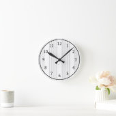 明るいグレーと白の5つのストライプパターン ラウンド壁時計 (ホーム)