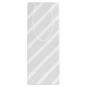 明るいグレーと白の5つのストライプパターン ワインギフトバッグ (裏面)