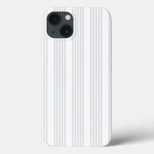 明るいグレーと白の5つのストライプパターン iPhone 13ケース