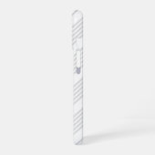 明るいグレーと白の5つのストライプパターン iPhone 16ケース (左側面)