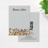 明るいグレーゴールドQRコードネックレス表示カード (デスク)