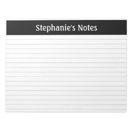 明るいグレー11 x 8.5横パーソナライズされた線 ノートパッド