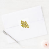 明るいグレー ゴールデンツリー ステッカー 印刷 (封筒)