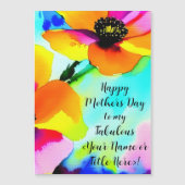 明るいケシあなたの名前お母さんの日マグネットカード (正面)