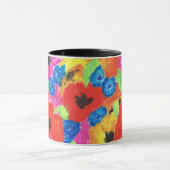 明るいケシとコーンフラワーリンガーマグ マグカップ (中央)
