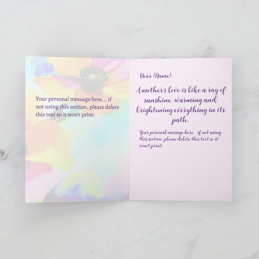 明るいケシの義理の娘カスタム母の日 カード (内部)