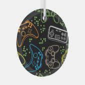 明るいゲームのジョイスティッククール:パターン。 ガラスオーナメント (正面右)