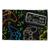 明るいゲームのジョイスティッククール：パターン。 枕カバー (裏面)