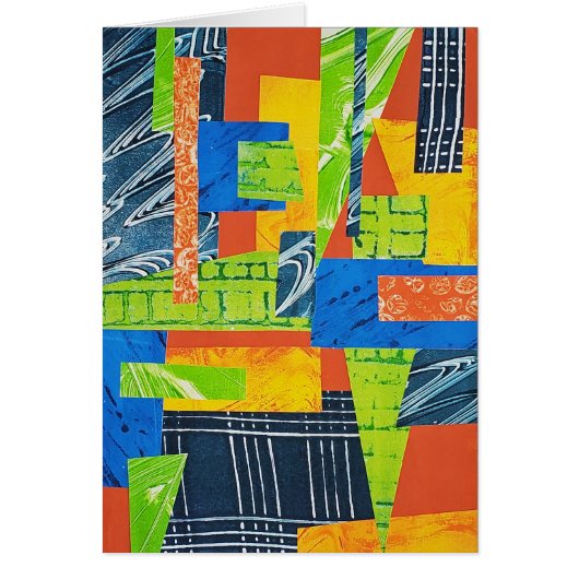 明るいコラージュグリーティングカード1 (正面)