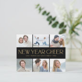 明るいコラージュ新年のフォトカード シーズンポストカード (スタンド正面)
