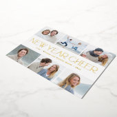 明るいコラージュFOILハッピー新年フォトカード 箔シーズンカード (回転した状態)