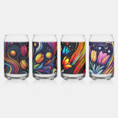 明るいコンテンポラリー花アート缶ガラス ガラス缶 (左)