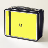 明るいコンテンポラリー黄モダンモノグラム メタルランチボックス (裏面)