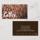明るいコーヒー豆シンプルな山のパンチカード ロイヤリティカード (正面/裏面)