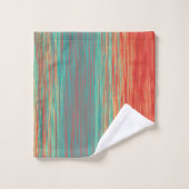 明るいコーラル赤ターコイズ抽象芸術バスタオルセット バスタオルセット (ウォッシュタオル)