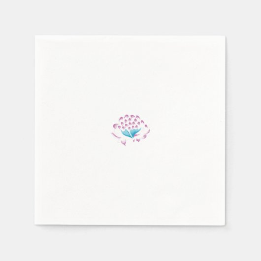 明るいコーンフラワーブルー、スカイガーリーメゲンタ、 スタンダードカクテルナプキン (正面)