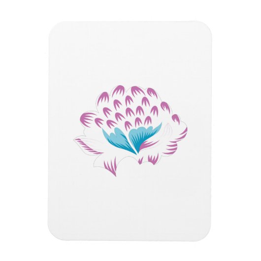 明るいコーンフラワーブルー、スカイガーリーメゲンタ、 マグネット (縦)