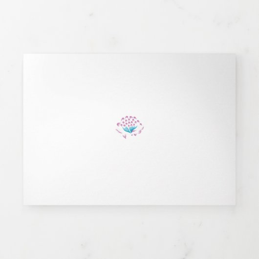 明るいコーンフラワーブルー、スカイガーリーメゲンタ、 三つ折りカード (カバー)