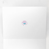 明るいコーンフラワーブルー、スカイガーリーメゲンタ、 三つ折りカード (内部最初)